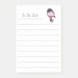 To Do List Baby Bird Pink Robin Post-it® Notes