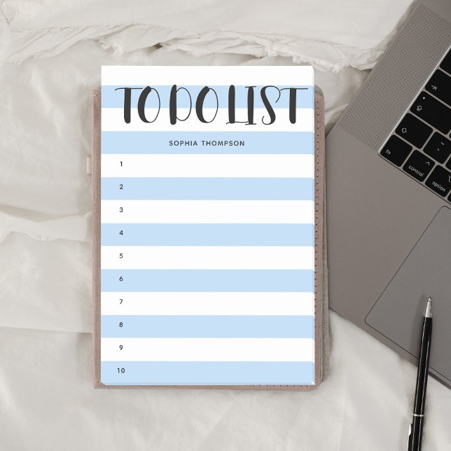 To Do List Bold Script Stripes Blue Notes (Creator Uploaded)