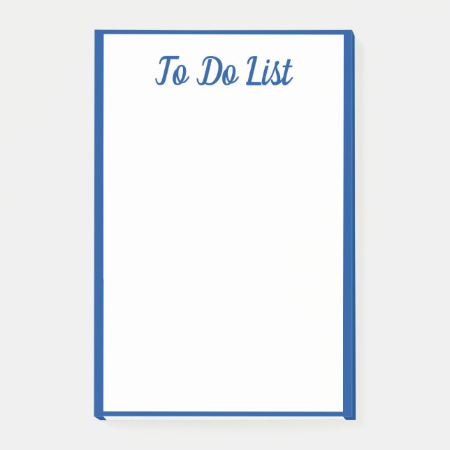 To Do List Bordered Edges Blue White Simple Post-it Notes (Front)