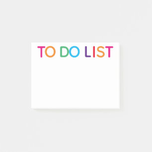 To Do List Bright Multicolored 4 x 3 Post-it Notes