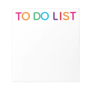 To Do List Bright Multicolored Block Print 5.5 x 6 Notepad