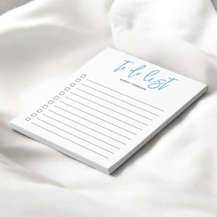 To Do List Brush Script Blue Notepad