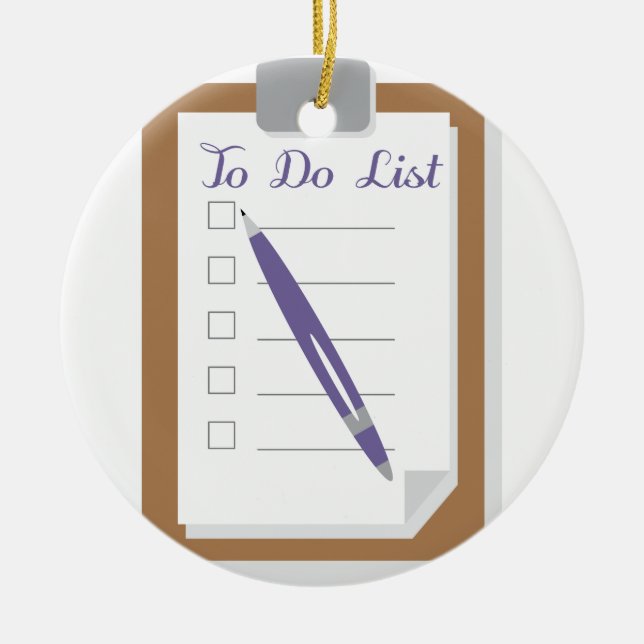 To Do List Ceramic Tree Decoration (Front)