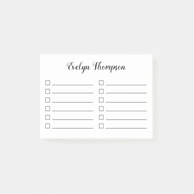 To Do List Check Box Post-it Notes (Front)
