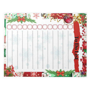 To Do List Checklist Cristmas Themed Notepad