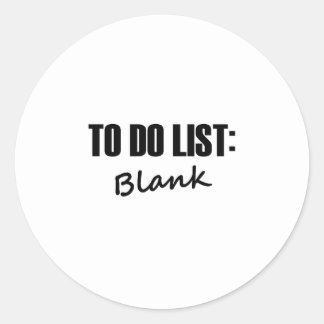 To Do List Classic Round Sticker