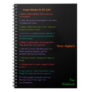 To Do List Custom Personalised Kids Fun Notebook