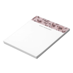 To Do List Dusty Mauve Elegant Floral Pattern Notepad