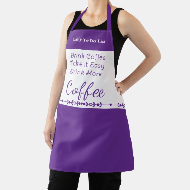 To do list for coffee lovers white purple apron (Insitu)