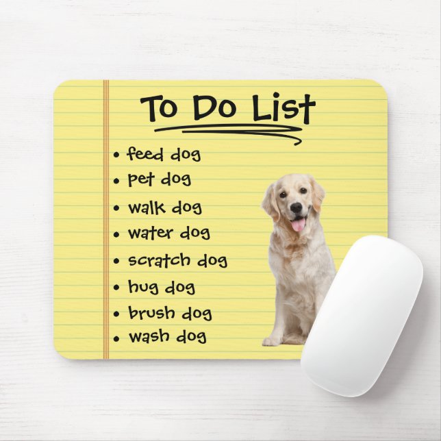 To Do List For Dog  Mouse Mat (With Mouse)