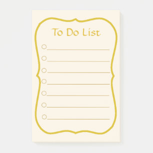 To Do List & Golden Frame Post-it Notes