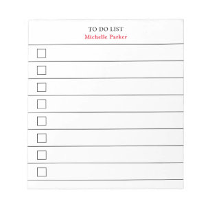 TO DO LIST Minimalist Modern Lined Check Boxes Notepad