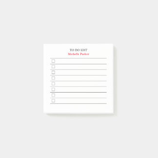 TO DO LIST Minimalist Modern Lined Check Boxes Post-it Notes