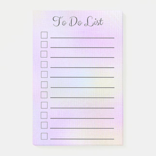 To Do List Modern Calligraphy Pastel Post-It Notes (Front)