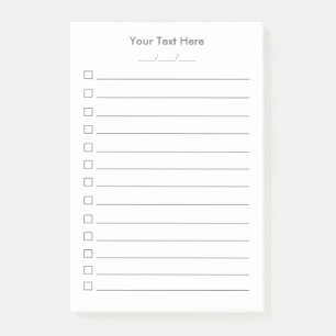 To Do List Personalised Post-it® Notes   White 4x6