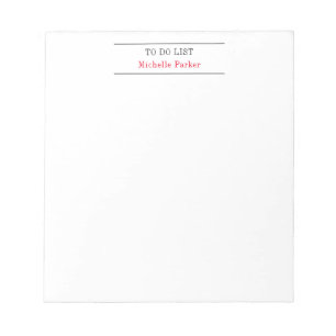 TO DO LIST Plain Minimalist Modern Notepad