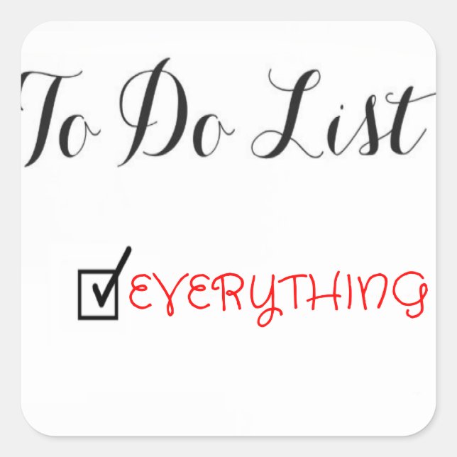 To Do List Positive Affirmations Message Square Sticker (Front)