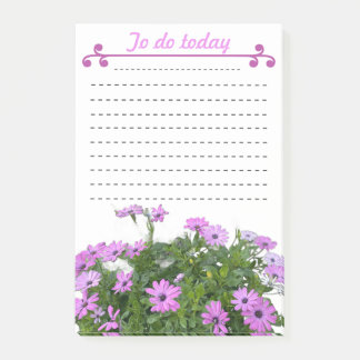 To do list - purple flowers post-it notes