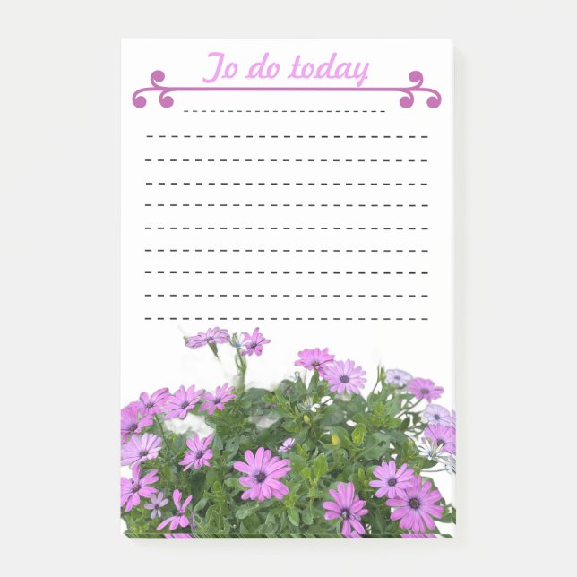 To do list - purple flowers post-it notes (Front)
