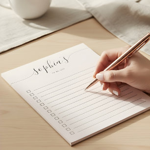 To Do List Script Blush Pink Notepad