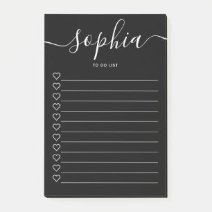 To Do List Script Hearts Black Notes