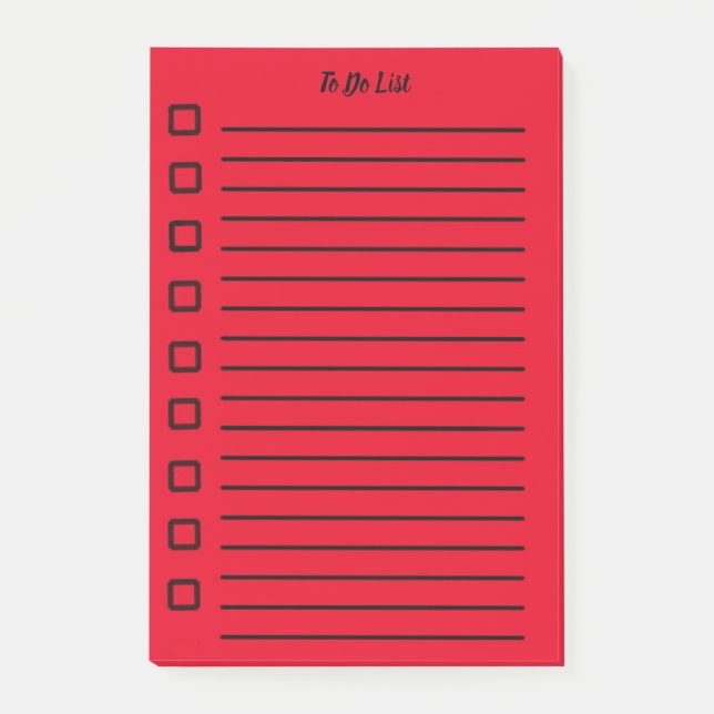 To Do List Sticky Note Red 2 (Front)