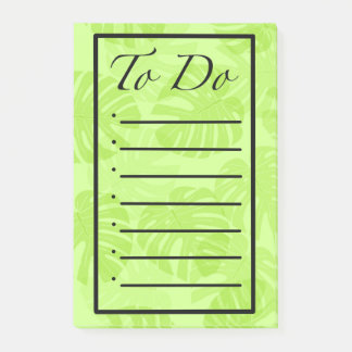 To Do List with Monstera Leaves Post-it Notes