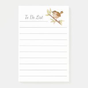 To Do List Wren Bird Personalise Post-it® Notes