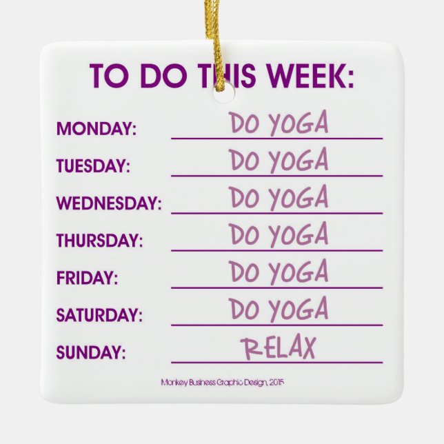 TO DO LIST: YOGA CERAMIC ORNAMENT (Front)