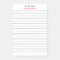 TO DO LIST Your Name Lined Paper Professional