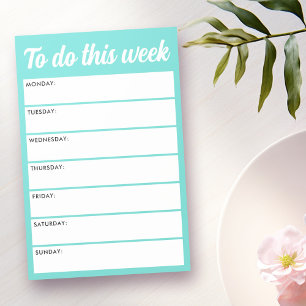 To do this week aqua blue weekly planner post-it notes
