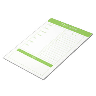 To Do This Week - Weekly Planner - Lime Green Notepad