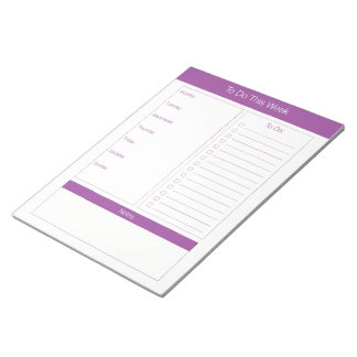 To Do This Week - Weekly Planner - Purple Notepad