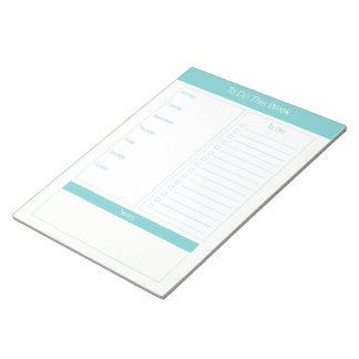 To Do This Week - Weekly Planner - Turquoise Notepad