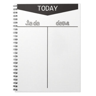 TO DO TODAY DONE LISTS ORGANIZE MOTIVATIONAL NOTEBOOK