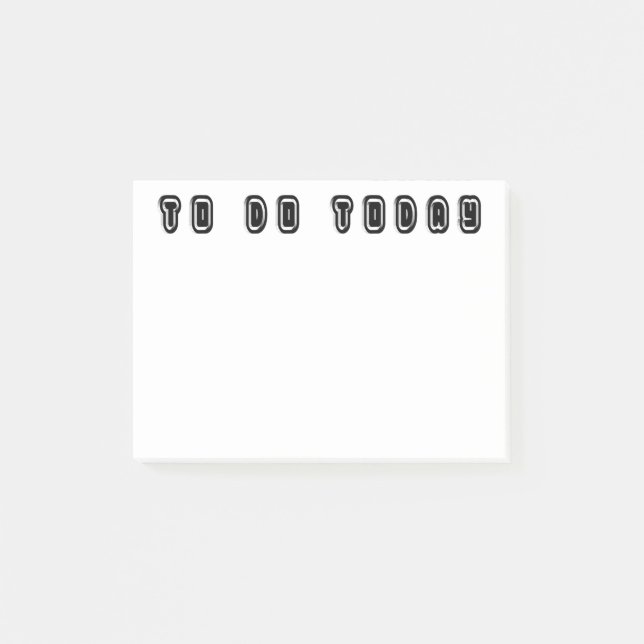 To Do Today Elegant Typography Black White Post-it Notes (Front)