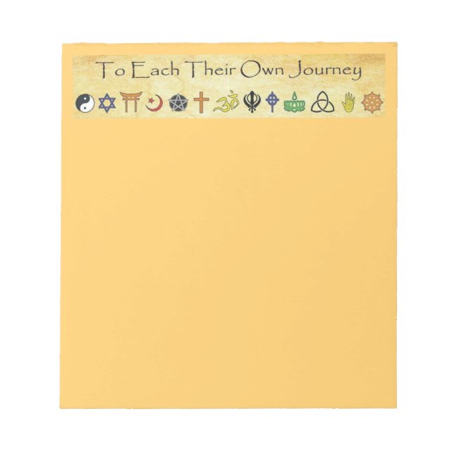 To Each Their Own Journey Notepad (Front)