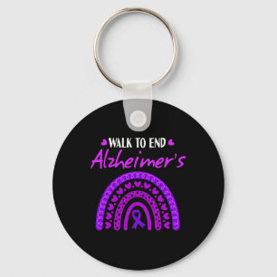 To End Alzheimerheimer Disease Awareness Purple Ra Key Ring