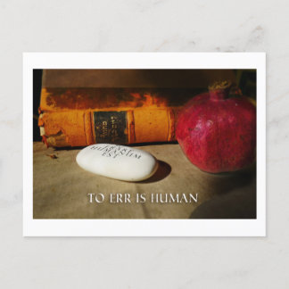To err is human. Errare Humanum Est. Latin. Postcard