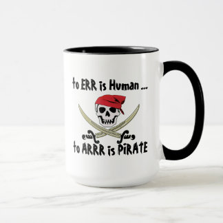 To Err is Human Jolly Roger Pirate Mug