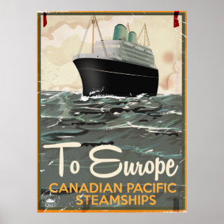To Europe Vintage Canadian Travel poster