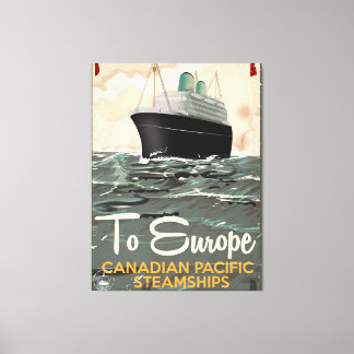To Europe Vintage Canadian Travel poster Canvas Print