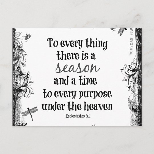 To Everything There Is A Season Bible Verse Postcard Zazzle