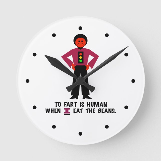 To Fart is Human Round Clock (Front)