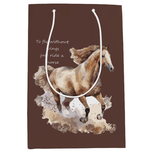 To Fly Without Wings Just Ride a Horse Medium Gift Bag (Front)