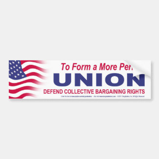 To Form a More Perfect UNION Bumper Sticker