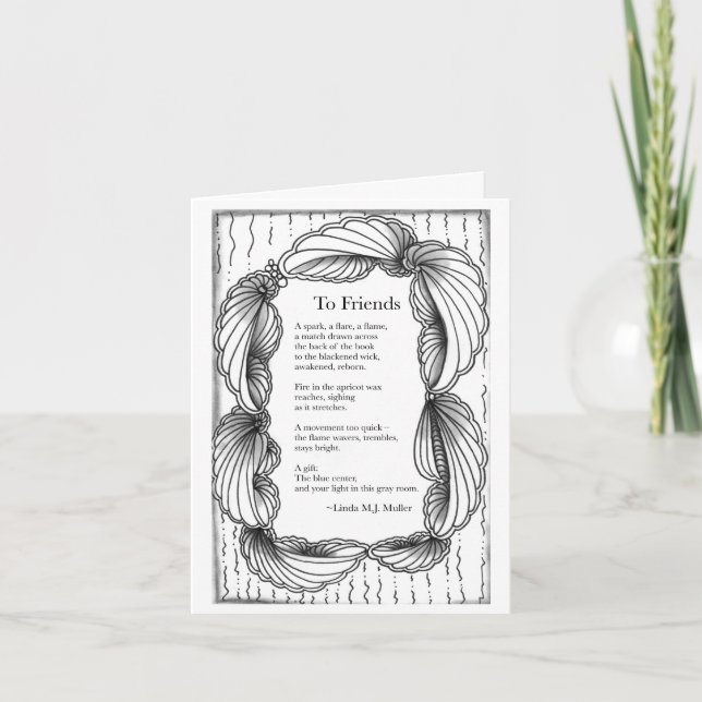 To Friends poem greeting card (Front)