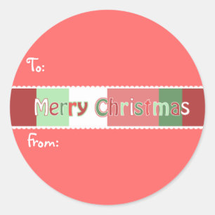 "To" & "From" Christmas Sticker You Choose Colou