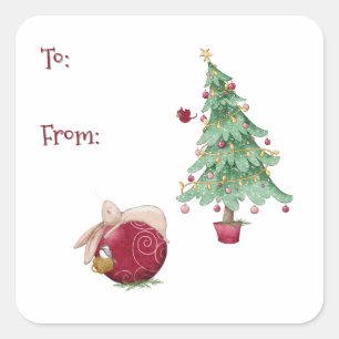 To From Custom Funny Christmas Gift Square Sticker