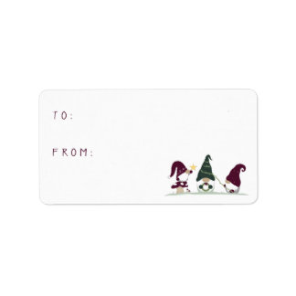 To/From Gift Labels: Cute Cottagecore Gnomes Label